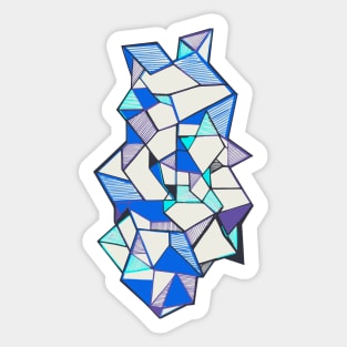 Blue abstract geometric COOL Sticker